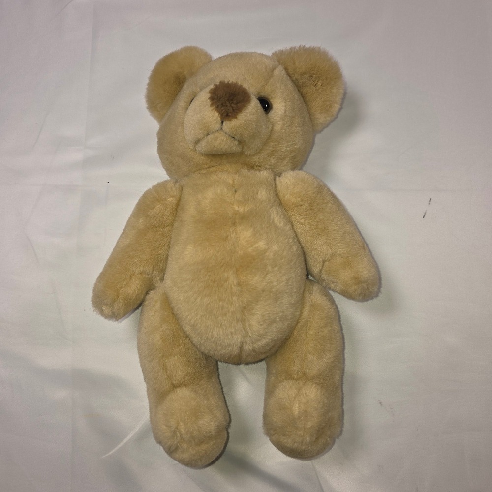 Kamar Vintage Teddy Bear Tan Plush Jointed 11 Inch Stuffed Animal California USA